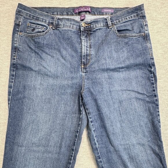 Gloria Vanderbilt Womens Size 18W Blue Denim Amanda Jeans Straight Leg 5 Pockets - Picture 3 of 14
